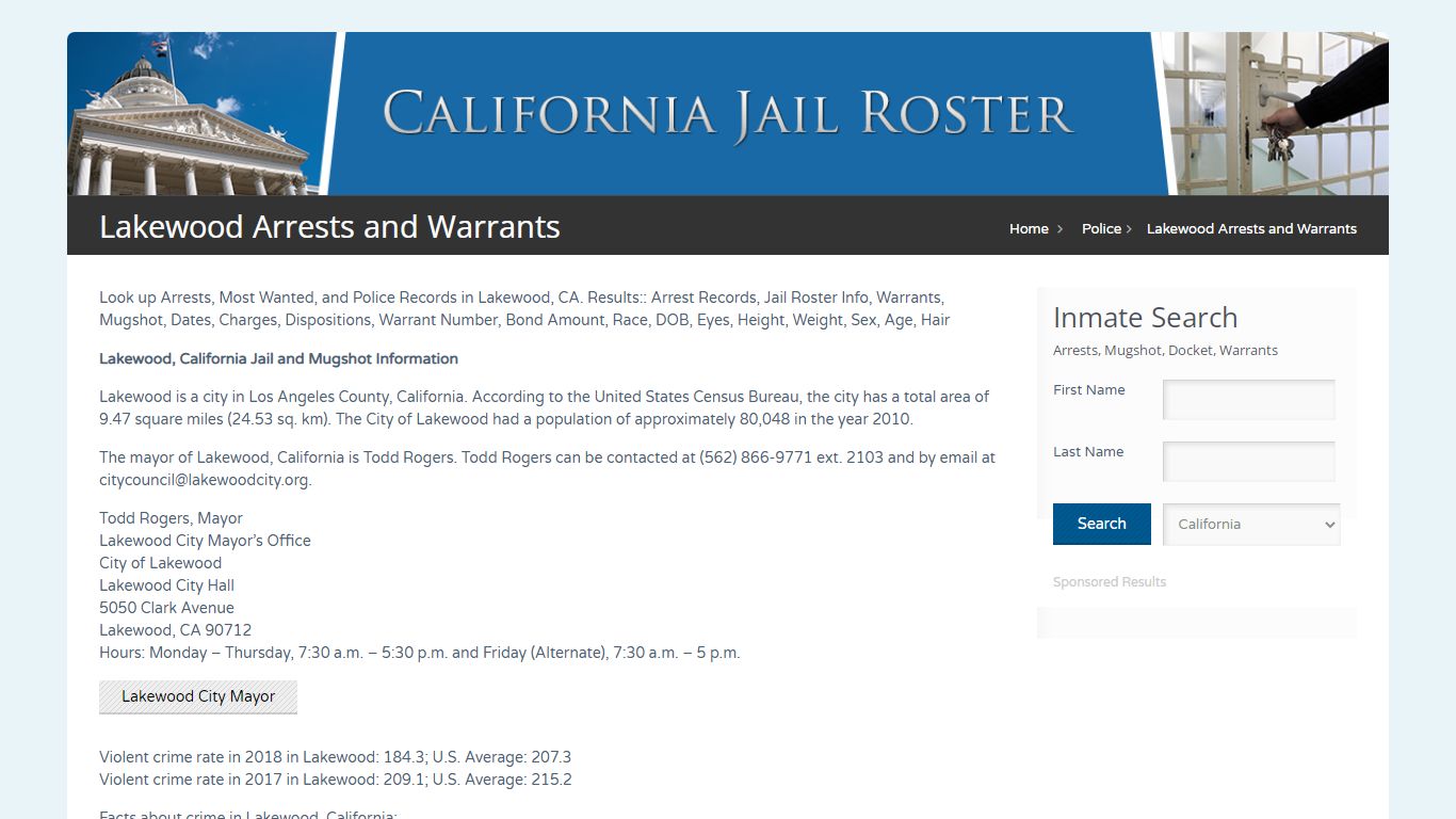 Lakewood Arrests and Warrants | Jail Roster Search